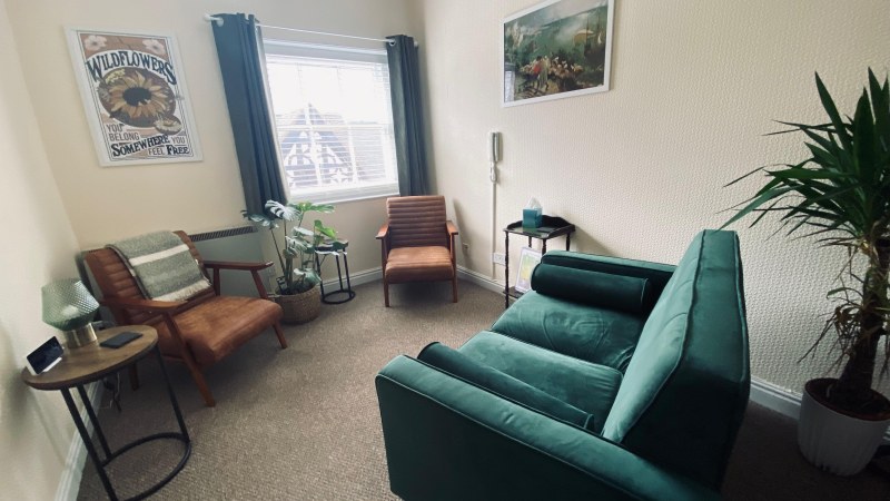 The therapy room in Market Street, Lichfield